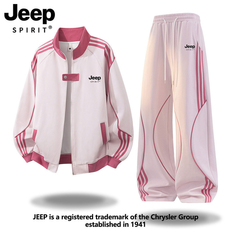 Jeep Casual Sports Suit for Women 2026 New Autumn and Winter Youth Loose Stand-Up Collar Sweatshirt and Sweatpants Two-Piece Set Jeep Casual Sports Suit for Women 2026 New Autumn and Winter Youth Loose Stand-Up Collar Sweatshirt and Sweatpants Two-Piece Set