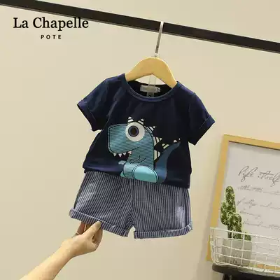 La Chapelle Boys Summer Short Sleeve Set 2021 New Baby Two Piece Baby Shorts Kids Clothes Tide