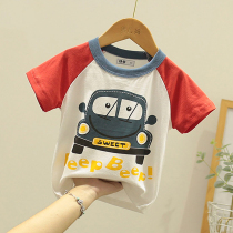Lashabel Childrens Baby Clothing Children in Summer Boys and Girls Cotton Short Sleeves T-shirts Baby Cartoon Pure Cotton Tide