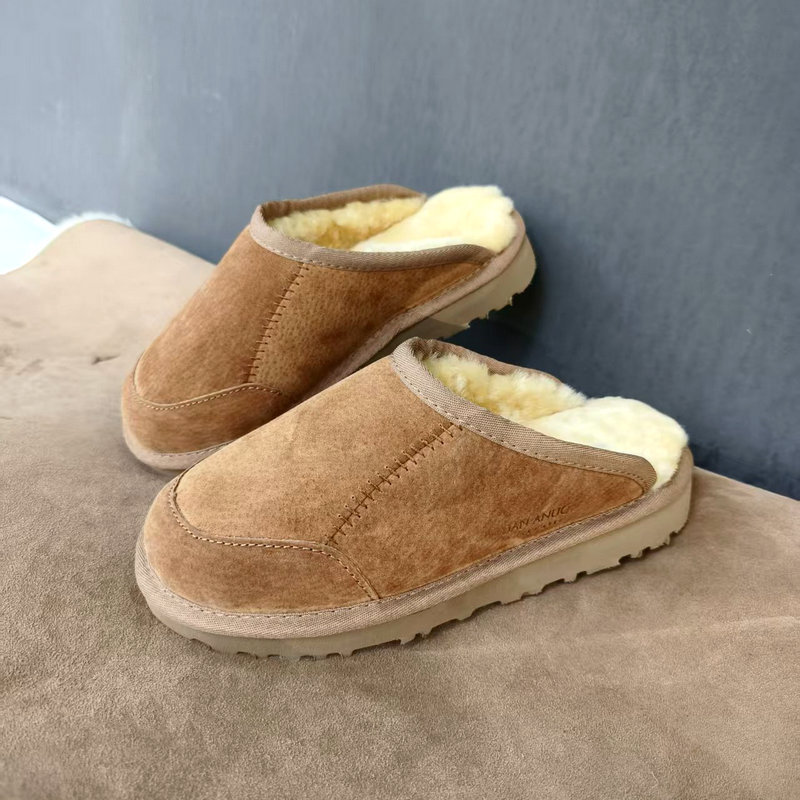 Australian Brand Light Luxury Wool Slippers Unisex Fur Integrated Closed-Toe Cotton Slippers Warm Home Large Size Genuine Leather