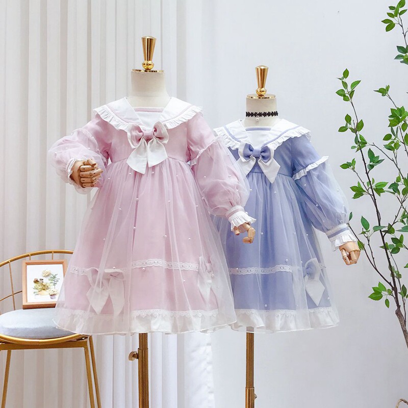 Girl Lolita dress fall princess dress lolita dress Lori dress children autumn dress powder dress