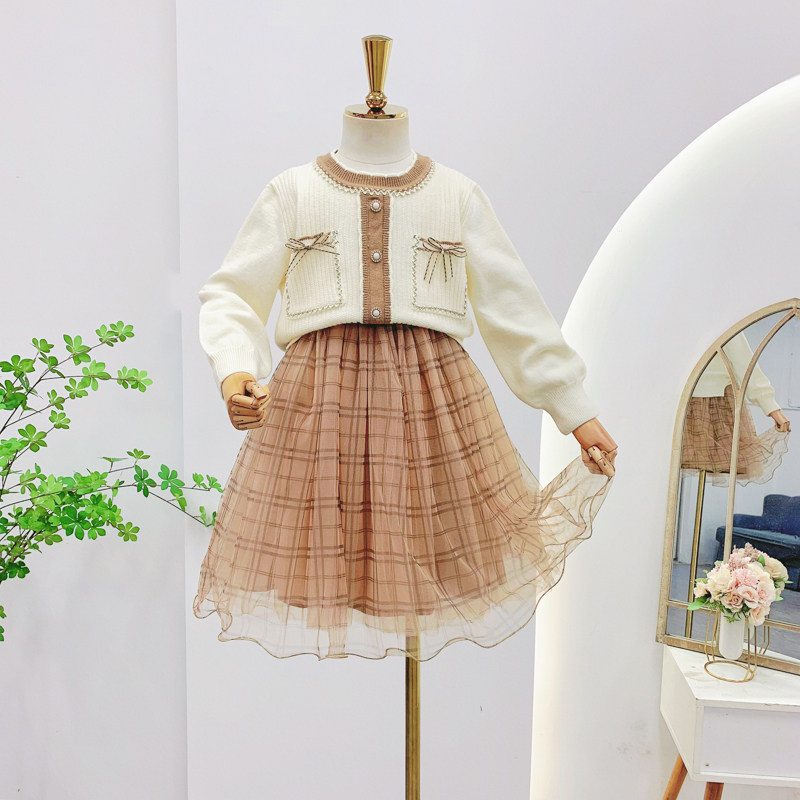 Girls Little Fragrance Sweater Cover 2021 New Yang Children's Wears Princess Kind Kind Kind Kind Kind Kind Kind Kind Kind