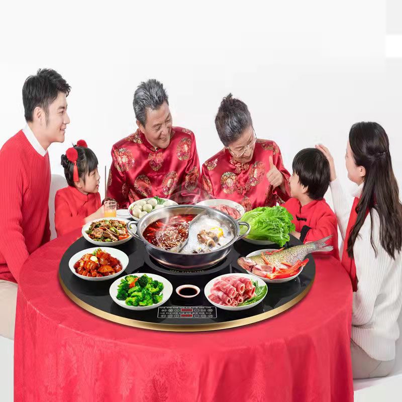 Meal insulation board hot plate warming plate with hot pot home multi-function dining table electric turntable heating vegetable artifact