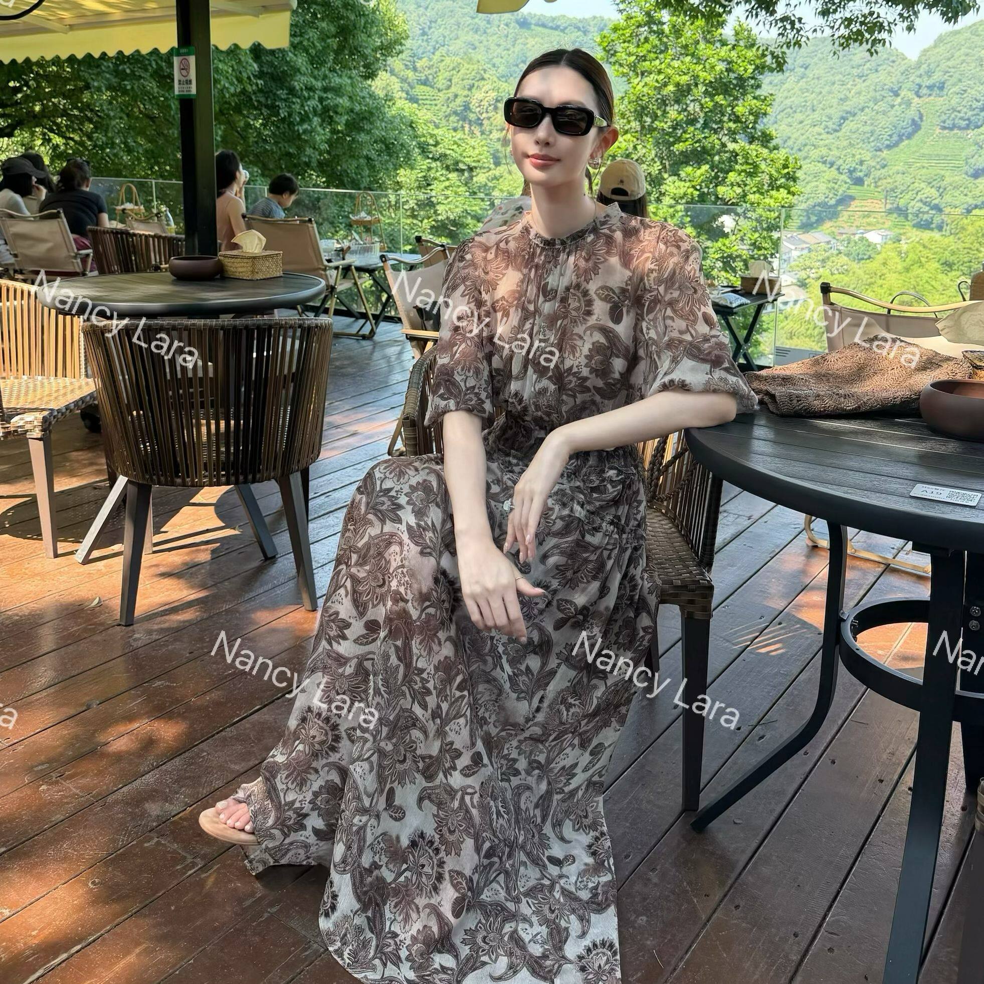 Nancy Lara 可可舞会层次细腻复古轻奢立体感连衣裙 NL248XE636
