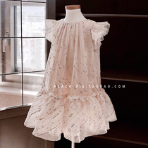  Clearance spot Peach-pie Korean high-end childrens clothing beaded sequined childrens dress Princess skirt 322