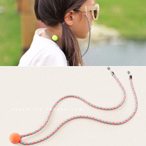  {Peach pie}Korean jewelry 2021 summer pattern hair ball childrens sunglasses glasses lanyard 04