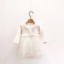  Spot high-end{PeachPie-baby}Korean baby childrens clothing super fairy mesh baby girl baby climbing suit 115