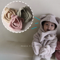  Clearance spot Peach-pie Korean Childrens clothing 2020 Winter girls and boys bear ears plush warm hat 84