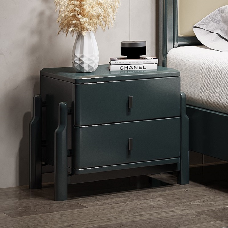 Modern Light Extravagant Nightstand Multifunction Nordic Minimalist Rubber Wood Domestic Bedroom Bedside Solid Wood Lockers