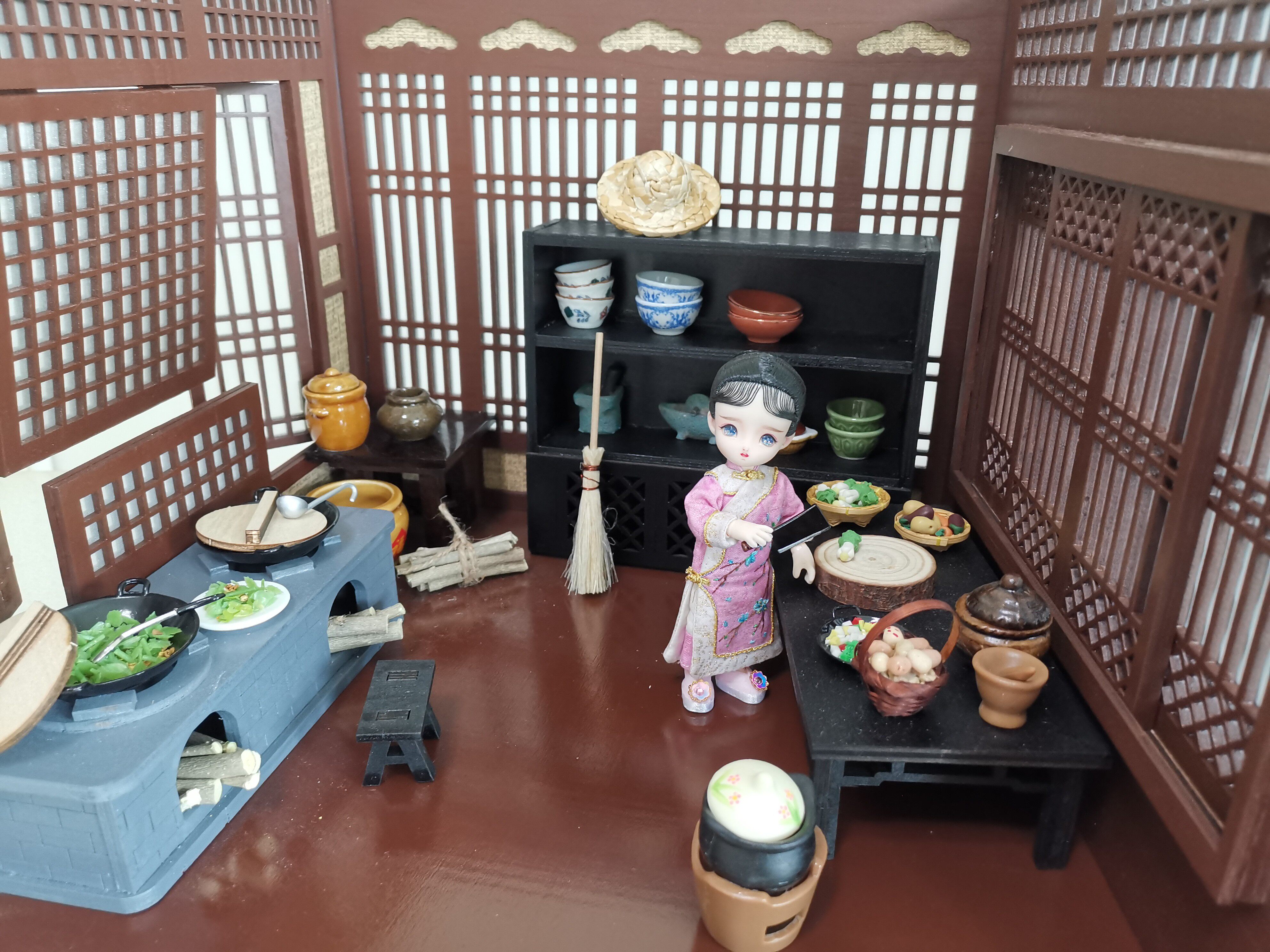 bjd场景道具娃屋 12分娃用厨房 食玩配件摆件家具厨具炉灶 灶台