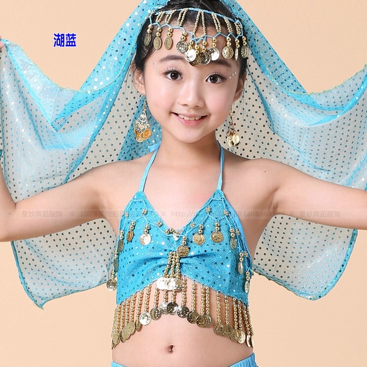 New children's belly dance costumes to practice children's Indian dance performance out of children's pepper apron tops