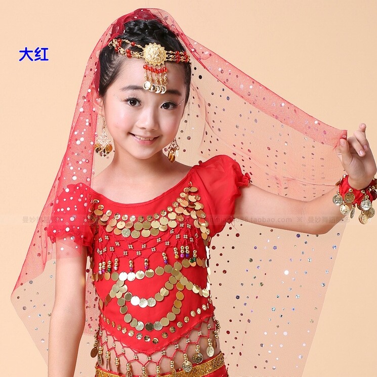 Special prices for 61Children's Belly Dance Head to Accessories Indian Dance Show Clothes New Children's Color Headscarf