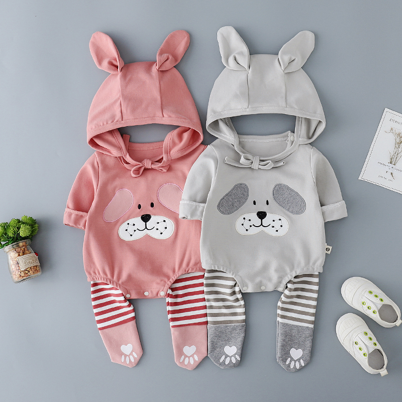 Net red newborn baby clothes baby autumn jumpsuit men and women cute super cute suits to go out 0 years old spring and autumn 1