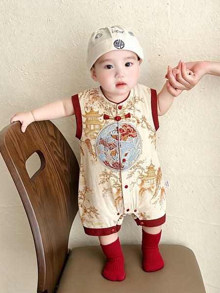 New Chinese-Style Baby Boy Summer Outfit, Infant Clothing for Summer, Full Moon, Hundred Days, and First Birthday Party Attire, Tang Suit, Gentleman's — 3