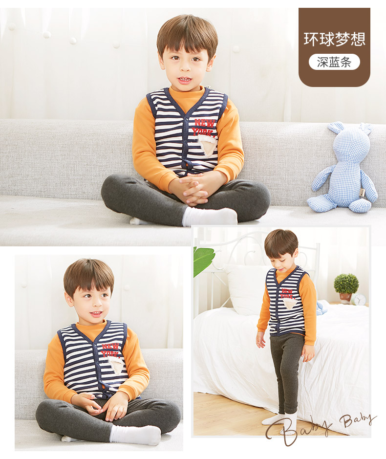Laila boy cộng với vest nhung Xiaozhong big boy mùa thu và áo len mùa đông cho bé vest ấm 1-10 tuổi gile lông sang chảnh bé gái