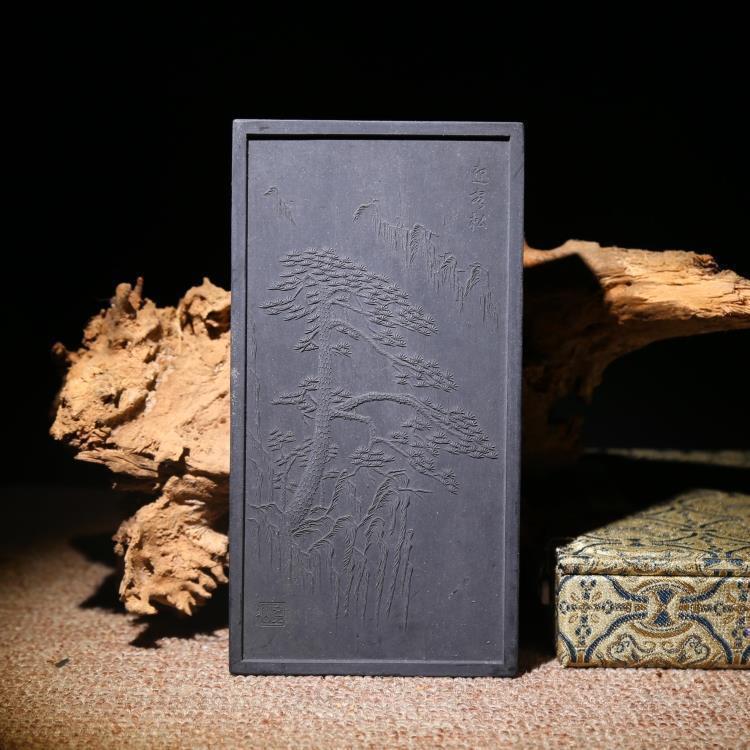 Ancient oil fume old ink study four treasures Anhui Shexian Laohu Kaiwen ink factory inventory collection ink ingot ink stick ink block