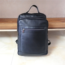 Genuine Leather Bull Leather Travel Tide Head Layer Youth Waterproof Bangs SOUTH KOREA ZIPPER CASUAL PURE COLOR DOUBLE SHOULDER BAG