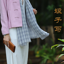 378 monsoon * white-collar apartment maiden writing 100% boiled wool four seasons with cheongsam plaid scarf shawl