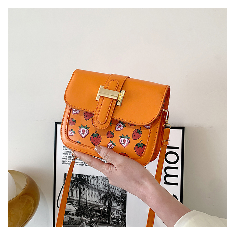 Women's Small Pu Leather Fruit Strawberry Cute Streetwear Square Magnetic Buckle Shoulder Bag display picture 19