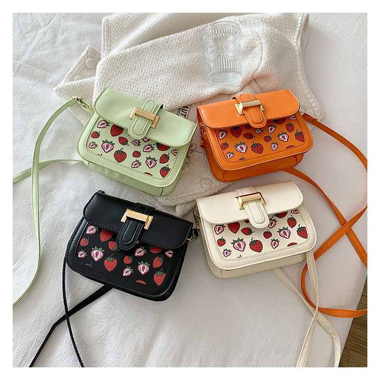 Women's Small Pu Leather Fruit Strawberry Cute Streetwear Square Magnetic Buckle Shoulder Bag display picture 86