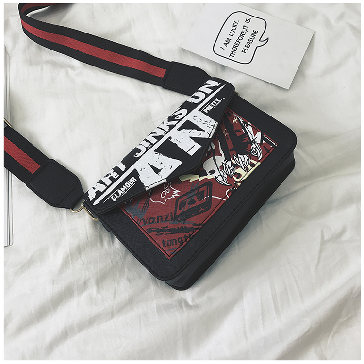 Bolso De Hombro Ancho Con Letras De Graffiti Nuevo Casual Coreano display picture 12