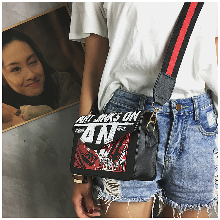 Bolso De Hombro Ancho Con Letras De Graffiti Nuevo Casual Coreano display picture 49