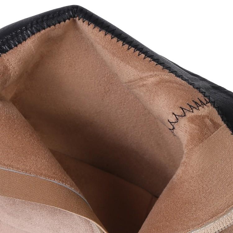 Thu đông 2018 mới đơn giản da lộn bốt lớn màu đỏ boot vuông đầu dây bên dày bốt ngắn cổ