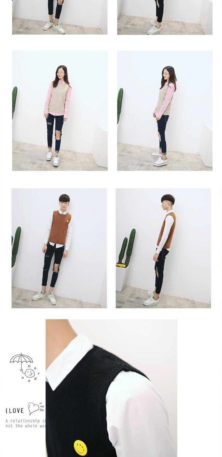 Vest nam xã hội ulzzang gió đại học Phiên bản Hàn Quốc của áo len mùa đông vest không tay áo len nam áo khoác cardigan học sinh