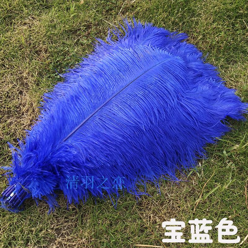 Royal Blue Ostrich Feather 15-70cm Wedding Decoration Feather Performance Clothing Headdress Handmade DIY Props