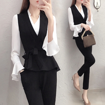 Spring Clothing 2022 New High-end Professional Suit Pants Womens Fashion Temperament Famous-in-shirts Machia Three sets of foreign air