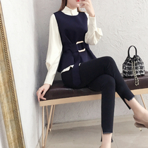 Gross Machia suit 2022 new womens fashion Fashion Temperament Goddess Sashimi Shirt Pants Three Sets Early Spring