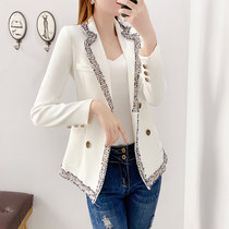 Professional little fragrant wind suit jacket female fashion body 100 lap white small west suit foreign air Inn style Temperament Spring