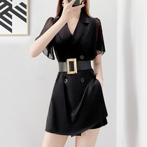 Herben Blizzard Spinning Suit Shorts Suit Women Summer Light Ripeness Fashion Professional Temperament Small Balsamic Wind Two Sets of Ocean Qi