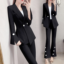 Professional black suit suit female 2021 new Korean style fashion temperament goddess Fan Yinglun style two-piece autumn