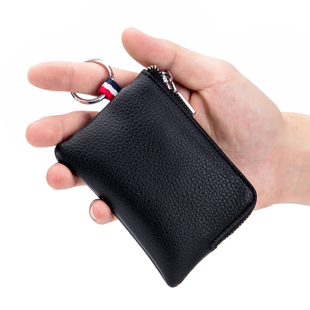 Men's coin wallet European and American leather Mini small wallet soft leather zipper coin Driver's license key bag card bag ultra-thin