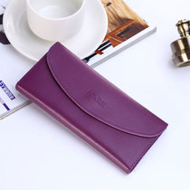 Lady wallet 100 hitch on a long hand to get three-fold money clip soft leather minimalist envelope Envelope Buckle Tide