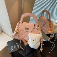 Сакура розовый с шарфом медведем подвес