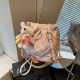 Amy Rabbit Women's Bag 2026 New Trendy Solid Color Commuting Diamond Backpack Western Style Niche Single Shoulder Crossbody Bag
