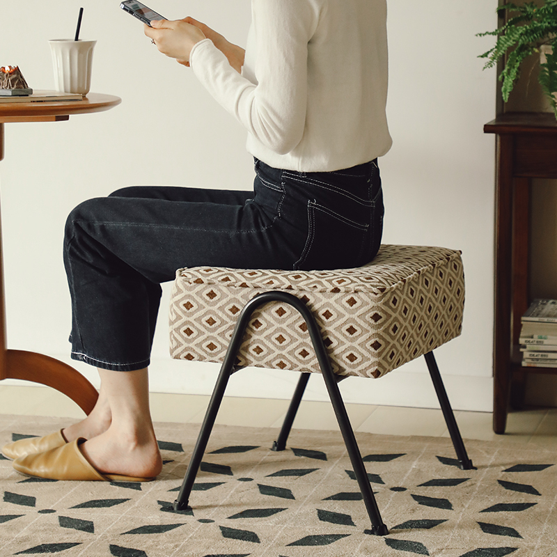 Sofa Chair, Footstool, Home-Use Light Stool, Dressing Stool, Velvet Shoe-Changing Stool, Low Stool, Small Stool, Dining Stool, Multiple Colors Available, Leisure Chair