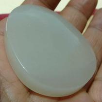 (Yoniugou old material) (jade material is warm and moist) Qinghai jade (light sugar white jade) - double curved noodle brand 13#