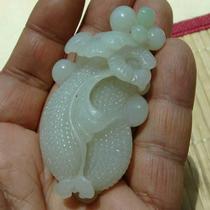 (Versatile and exquisite) (Jade material is warm and hand-carved) Qinghai Jade (white belt jade) sweater pendant