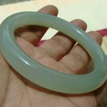 (Self-produced and sold) (Jade material is warm and delicate) Qinghai Jade (green and white jade)--round bracelet--9#