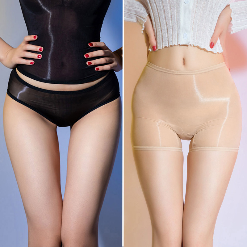 Sexy Sheer Glossy Stockings, Panties, Briefs, Boxer Briefs, Shorts, Versatile Tight-Fitting Unisex Shorts, Thin