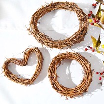 Christmas wreath Rattan ring Rattan ring Door trailer hanging decoration hotel window holiday pendant Tuckahoe rattan natural material