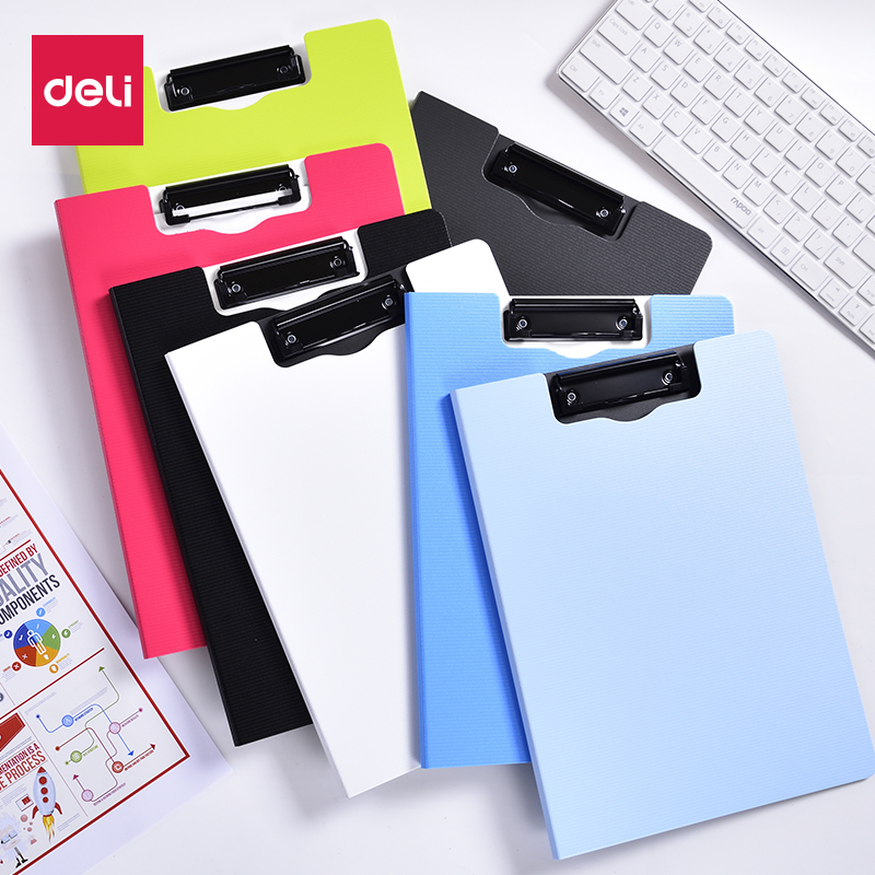 Powerful A4 folding board clip file office writing pad PP vertical horizontal version black blue white gray red