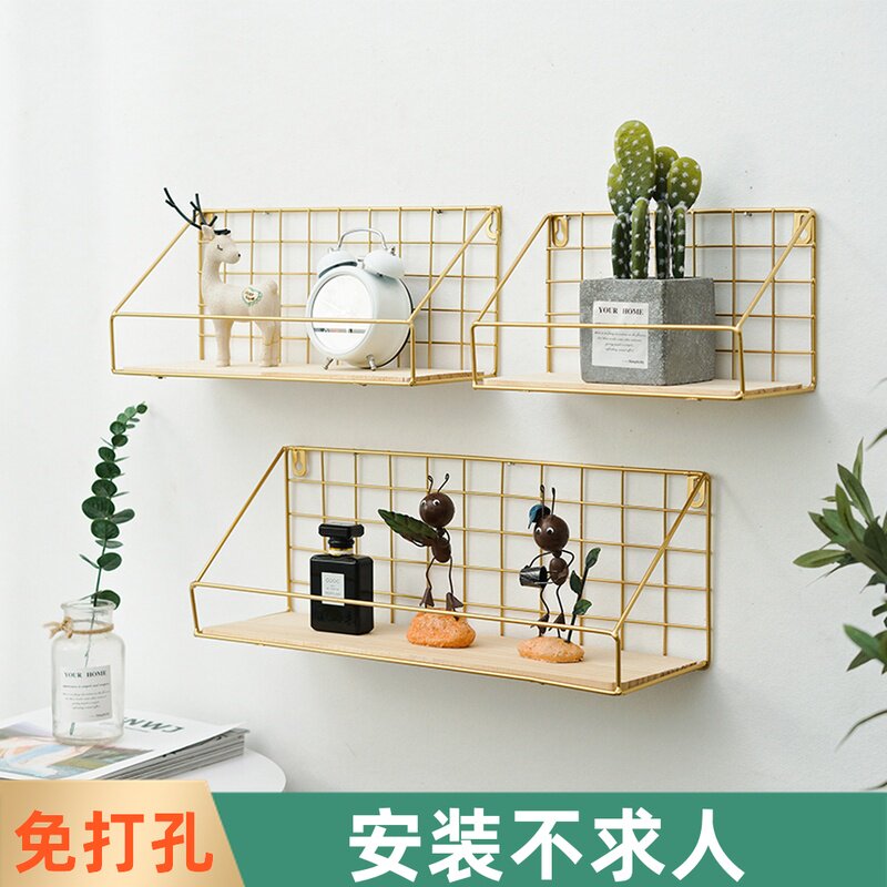 Minimalist shelve Dormitory God Instrumental Bedside headroom Makeup Room Wall Wall Partition Bathroom hanging basket Easy to install