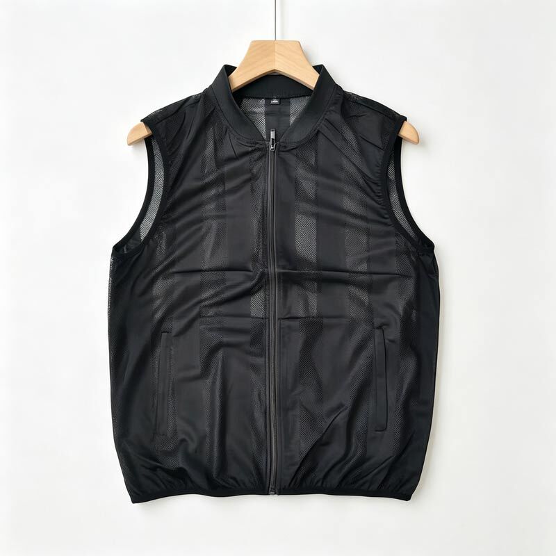 Summer Breathable Mesh Vest Thin Stand-Up Collar Sleeveless Fishing Vest 7959A