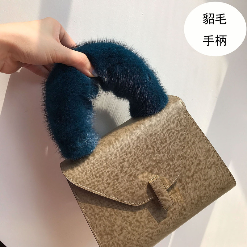 Platinum Bag 25 Mink Fur Bag Strap Accessories Fur Shoulder Strap Bag Handle Protective Cover Handbag Plush Cover
