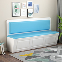 Solid wood card seat dining table and chair combination home locker small apartment living room custom soft bag corner wall sofa stool