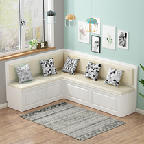 Card seat dining table household small apartment soft bag card seat sofa stool locker restaurant card seat solid wood custom combination